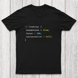 Coding With Headphones Javascript Chicluma T-Shirt