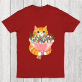 Cozy Cat Offering A Bouquet Chicluma T-Shirt