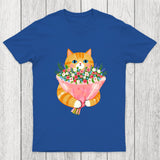 Cozy Cat Offering A Bouquet Chicluma T-Shirt