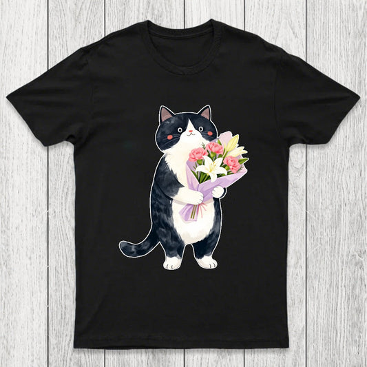 Sweet Cat Delivers Flowers Chicluma T-Shirt