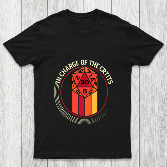 In Charge Of The Crits D20 Retro Chicluma T Shirt