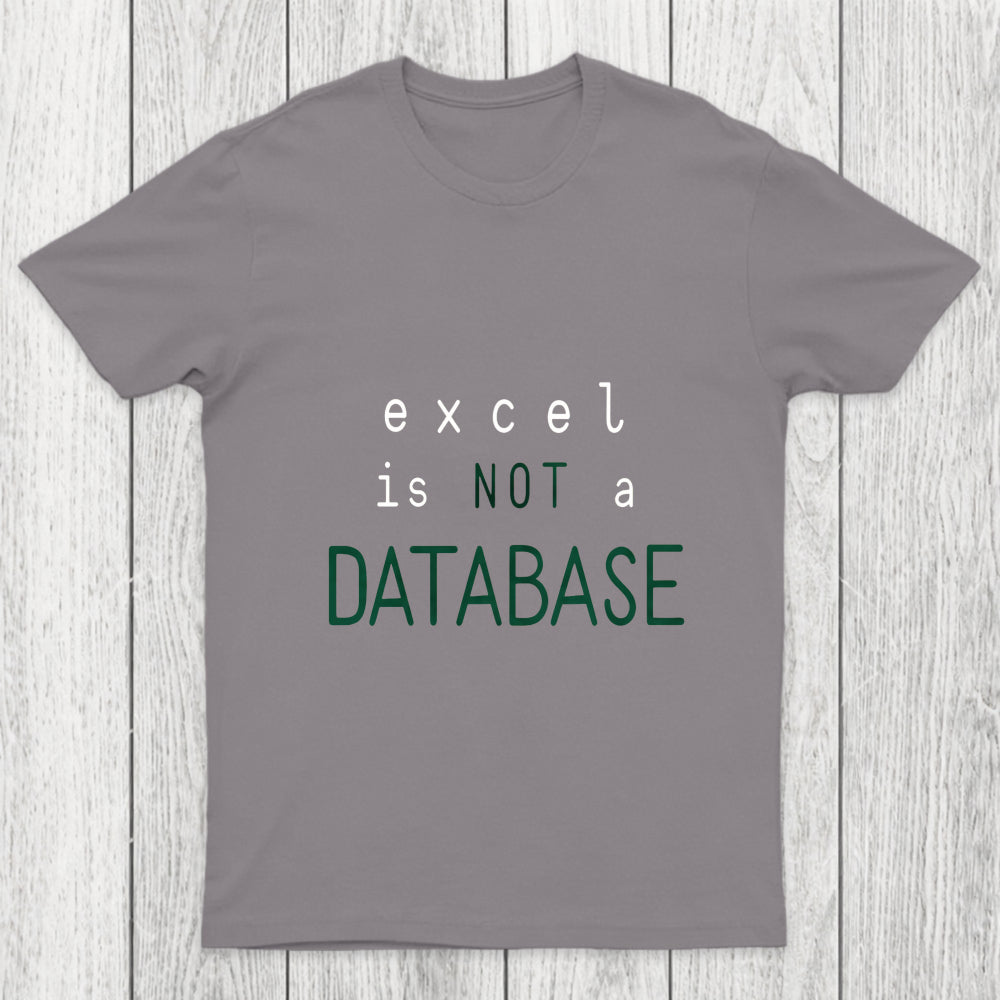 Excel Is Not A Database Chicluma T Shirt