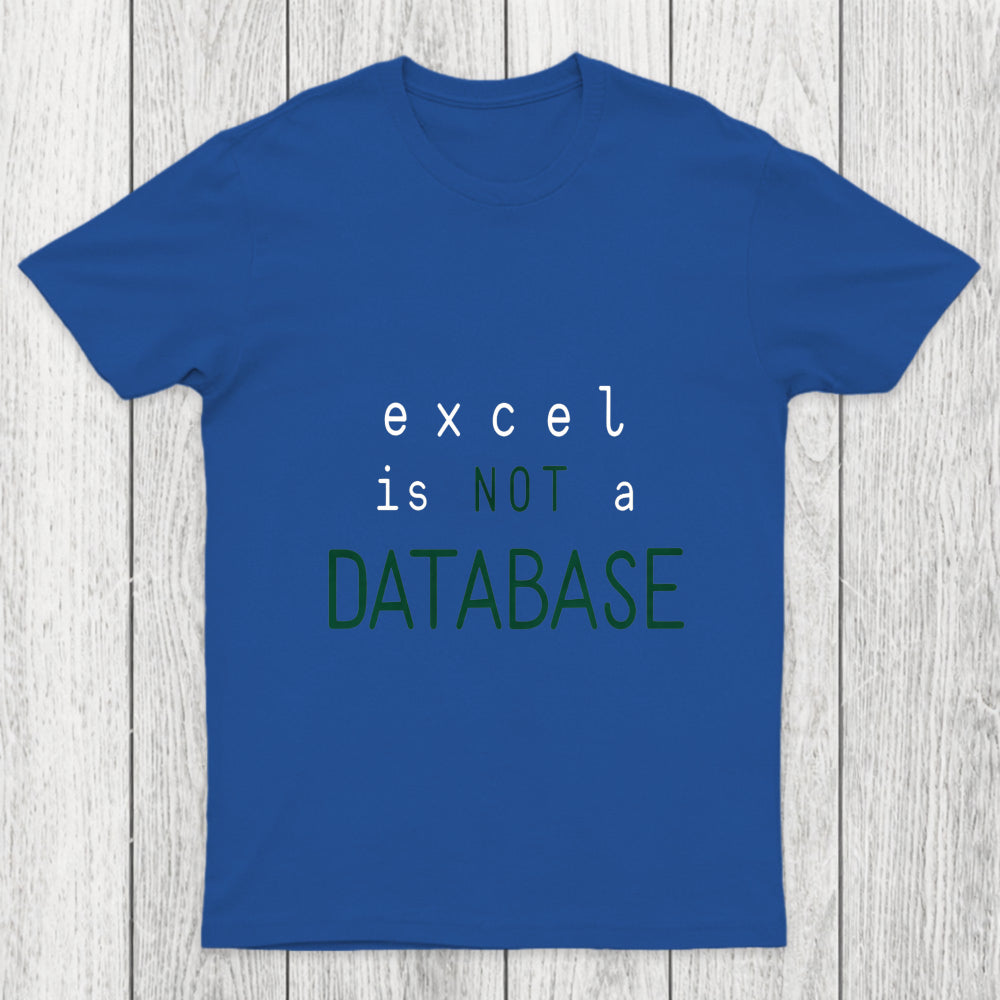 Excel Is Not A Database Chicluma T Shirt