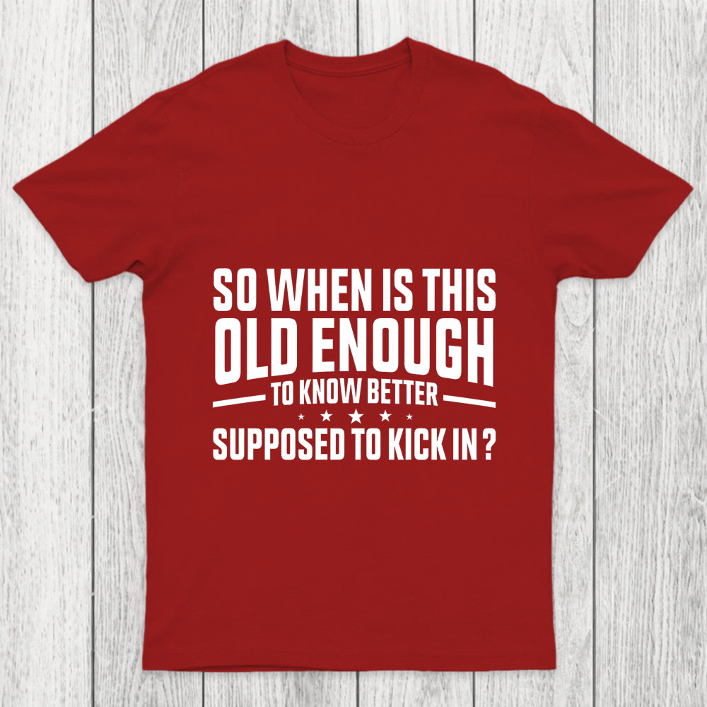 So When Is This Old Enough To Know Better Supposed To Kick In Chicluma T Shirt