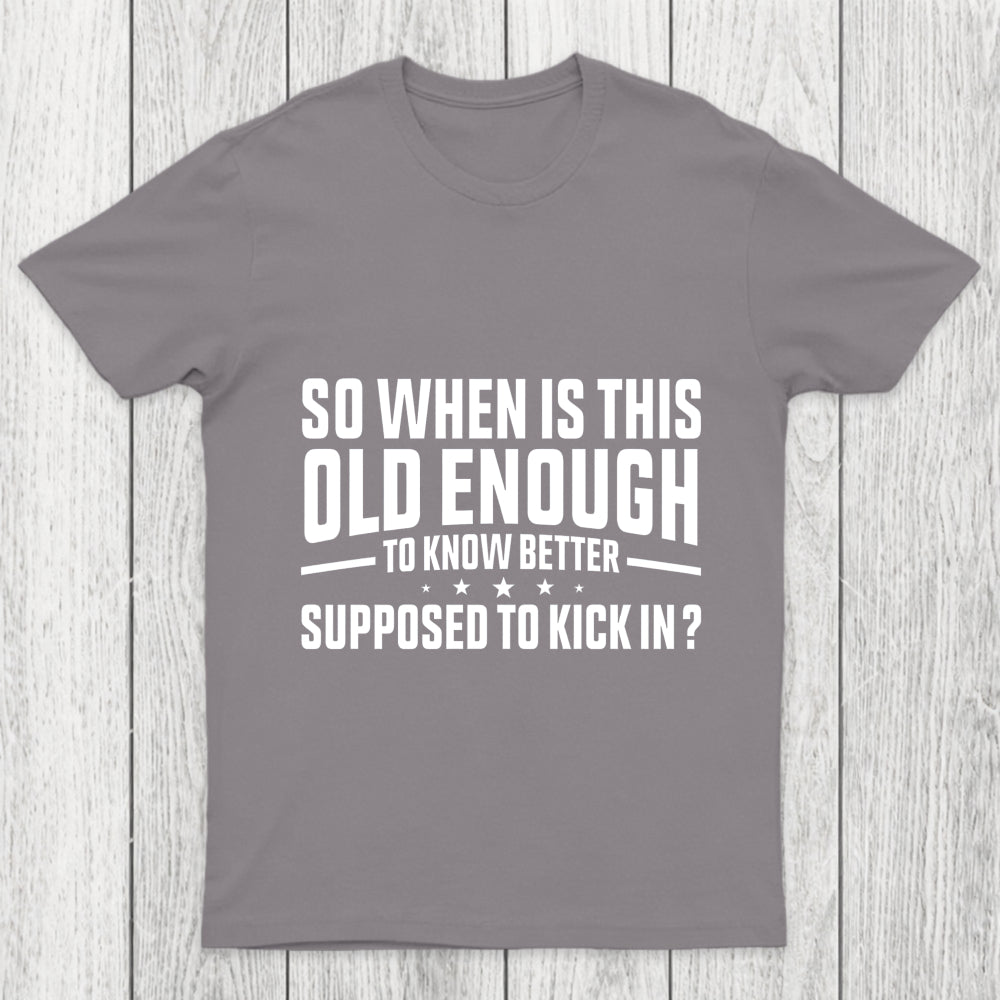 So When Is This Old Enough To Know Better Supposed To Kick In Chicluma T Shirt