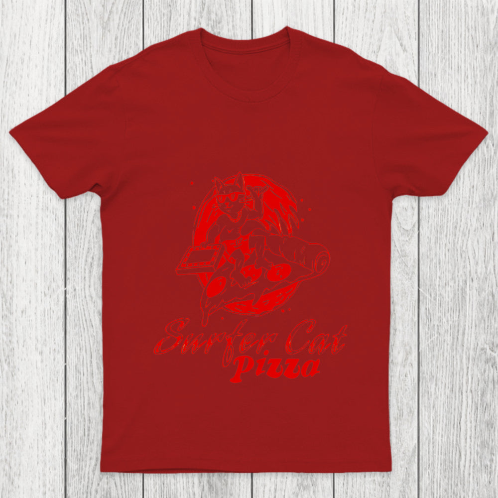 Surfer Cat Pizza Chicluma T Shirt