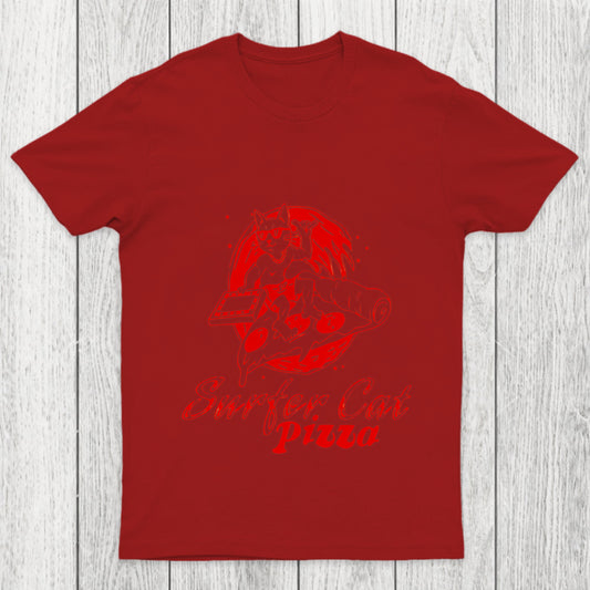Surfer Cat Pizza Chicluma T Shirt