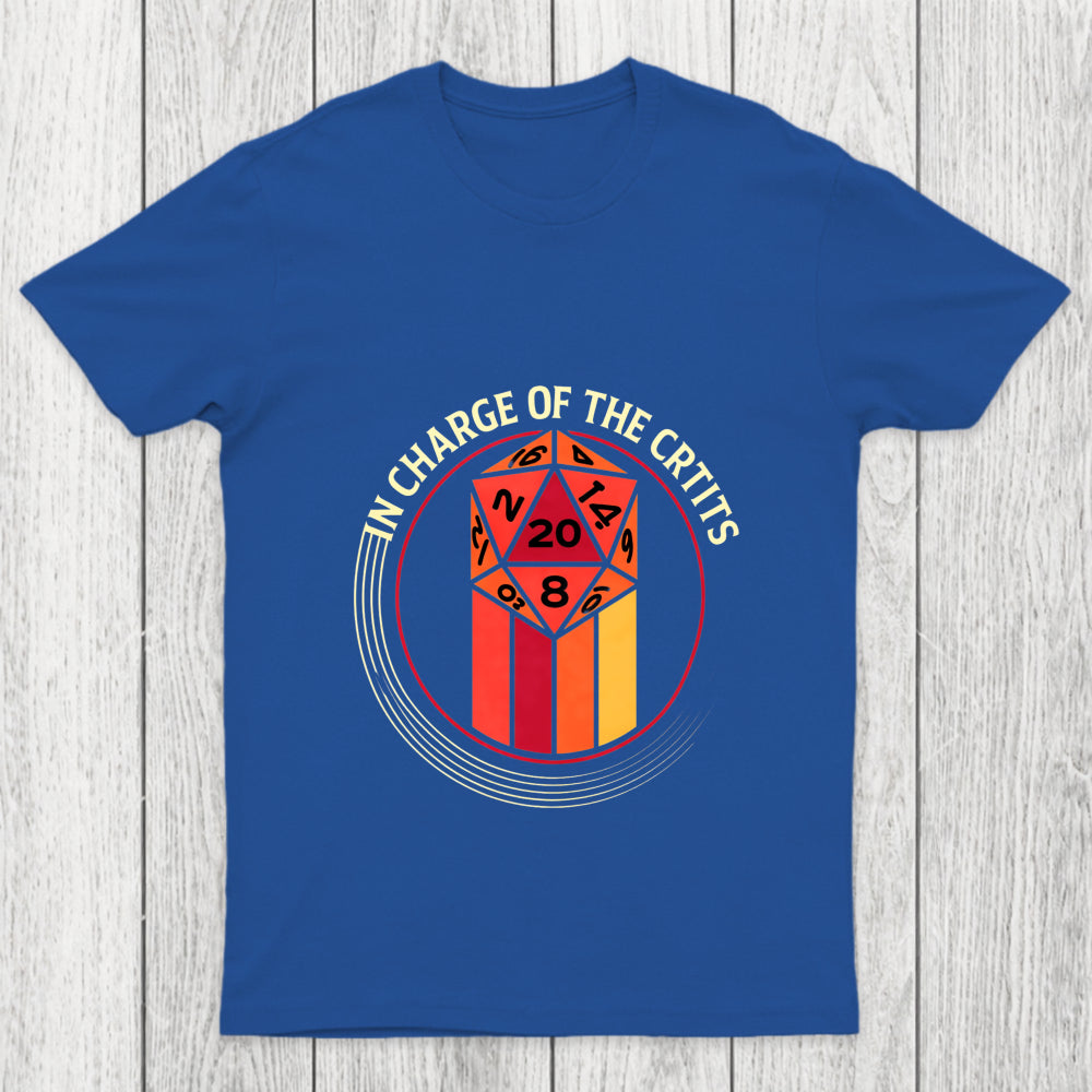 In Charge Of The Crits D20 Retro Chicluma T Shirt