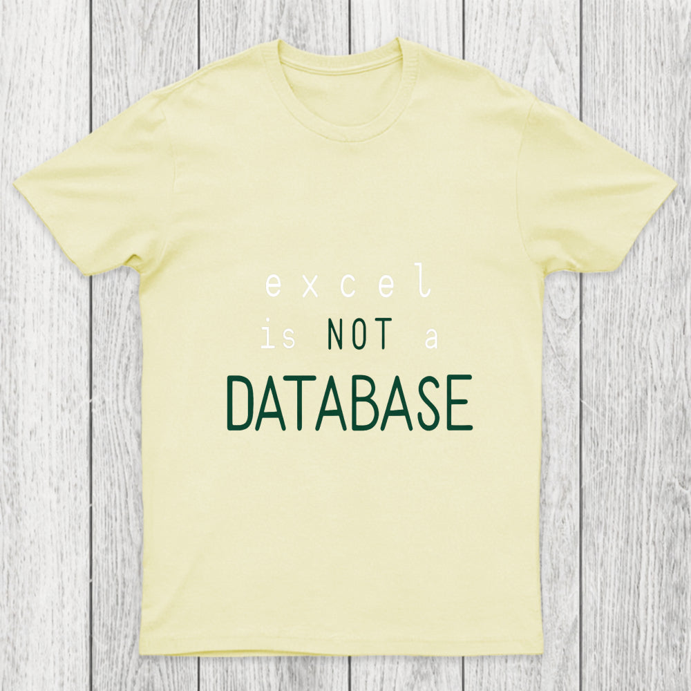 Excel Is Not A Database Chicluma T Shirt