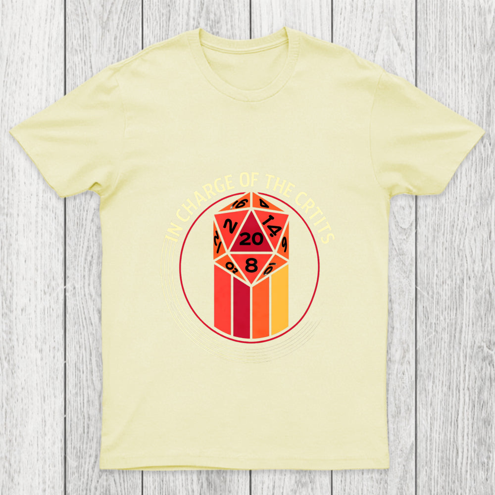 In Charge Of The Crits D20 Retro Chicluma T Shirt