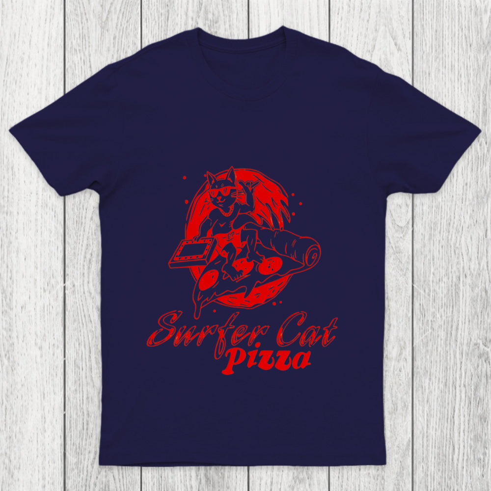Surfer Cat Pizza Chicluma T Shirt