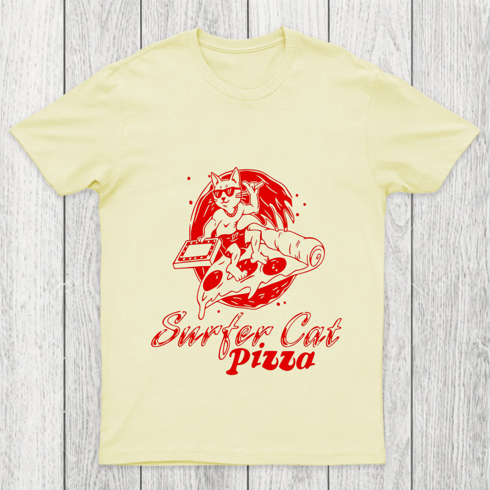 Surfer Cat Pizza Chicluma T Shirt