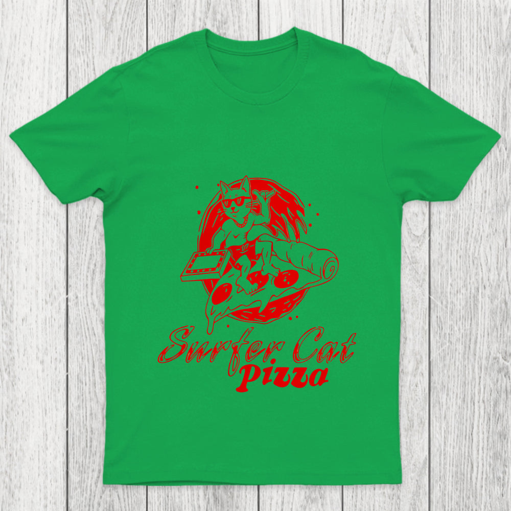 Surfer Cat Pizza Chicluma T Shirt