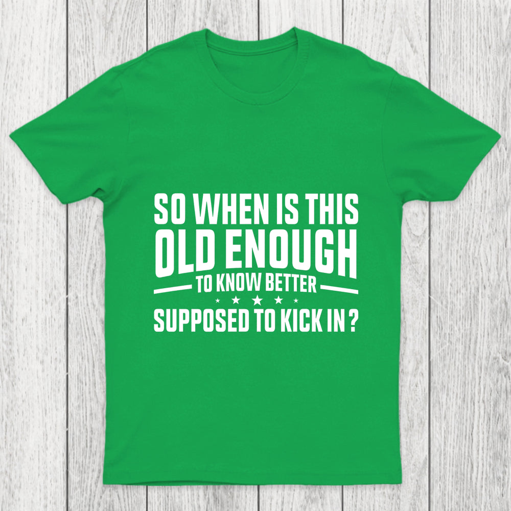 So When Is This Old Enough To Know Better Supposed To Kick In Chicluma T Shirt