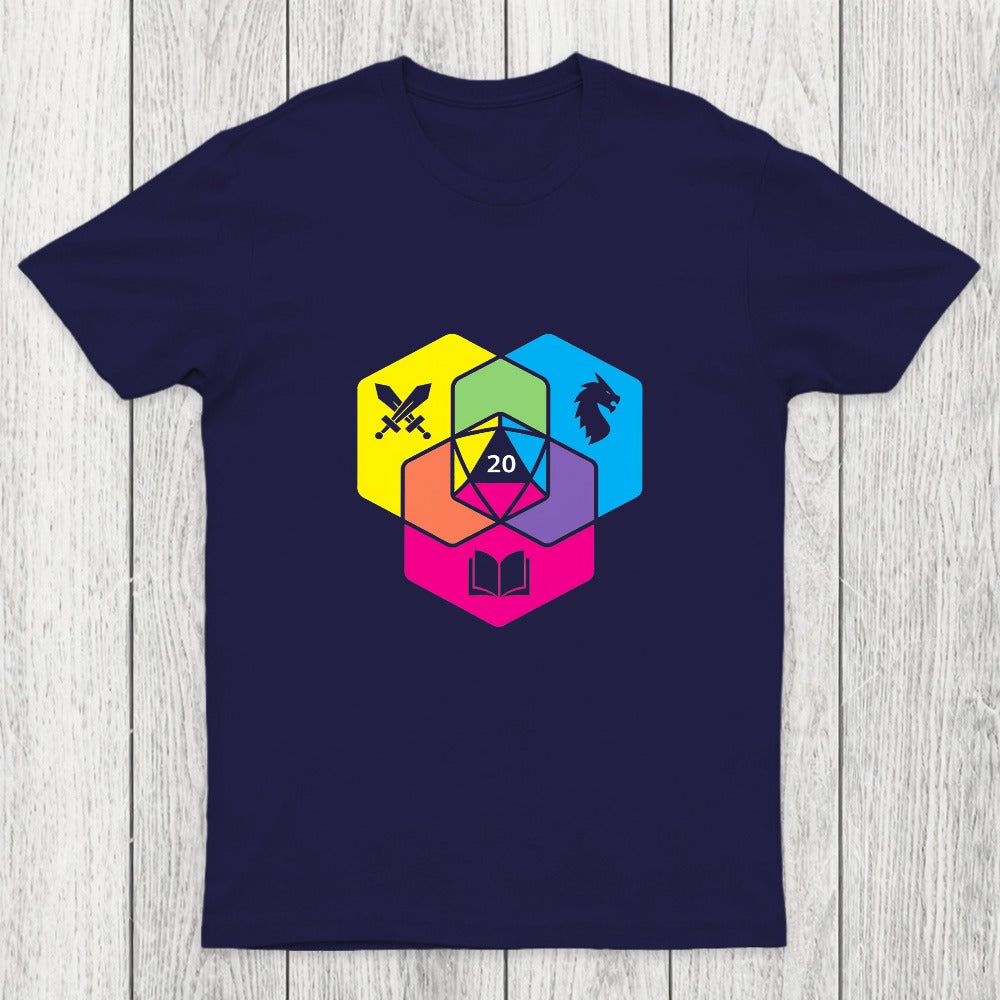 RPG CMYK Dice Venn Diagram Chicluma T-Shirt