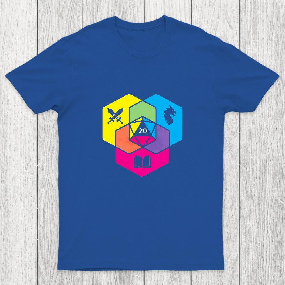 RPG CMYK Dice Venn Diagram Chicluma T-Shirt
