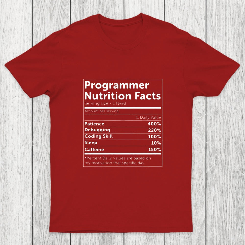 Programmer Nutrition Facts Chicluma T-Shirt