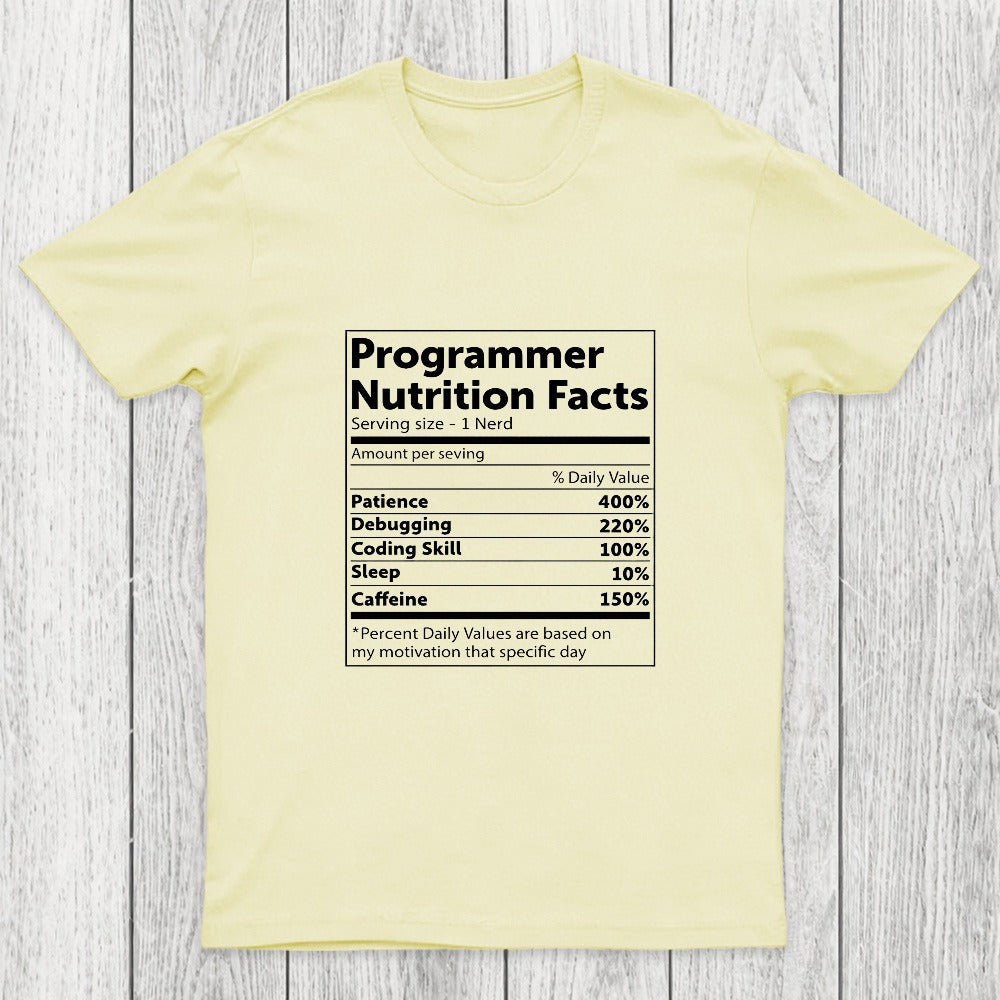Programmer Nutrition Facts Chicluma T-Shirt