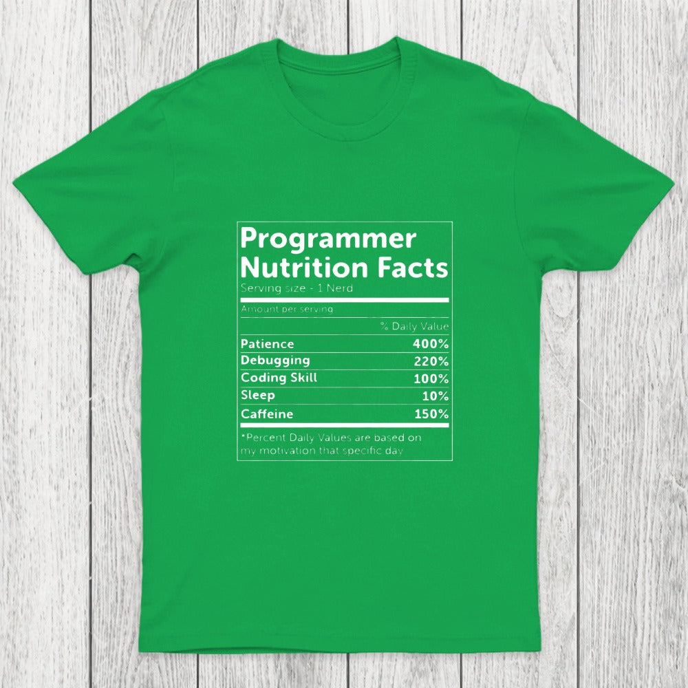 Programmer Nutrition Facts Chicluma T-Shirt