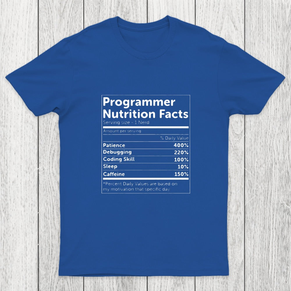 Programmer Nutrition Facts Chicluma T-Shirt