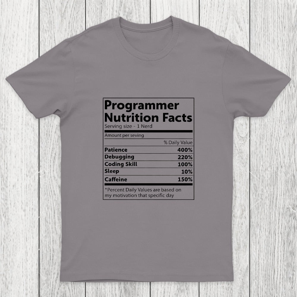 Programmer Nutrition Facts Chicluma T-Shirt
