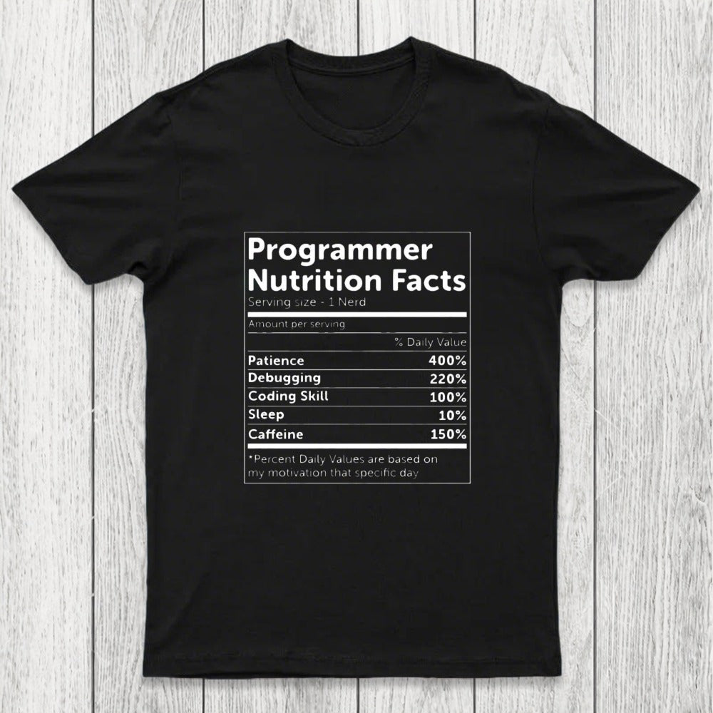 Programmer Nutrition Facts Chicluma T-Shirt
