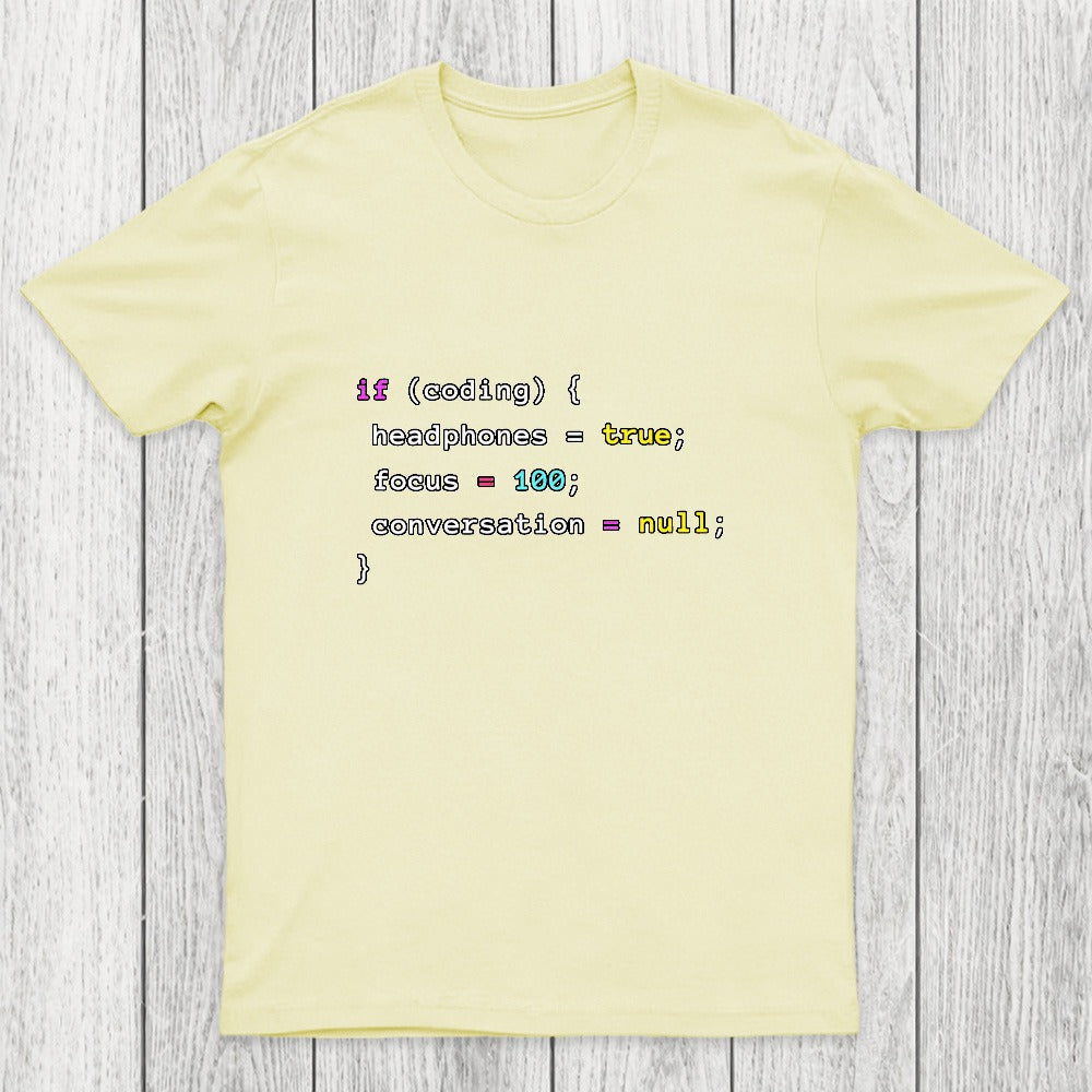 Coding With Headphones Javascript Chicluma T-Shirt