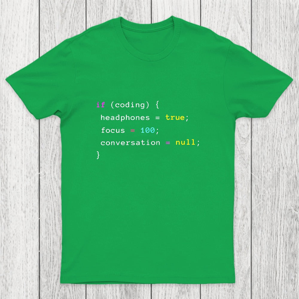 Coding With Headphones Javascript Chicluma T-Shirt