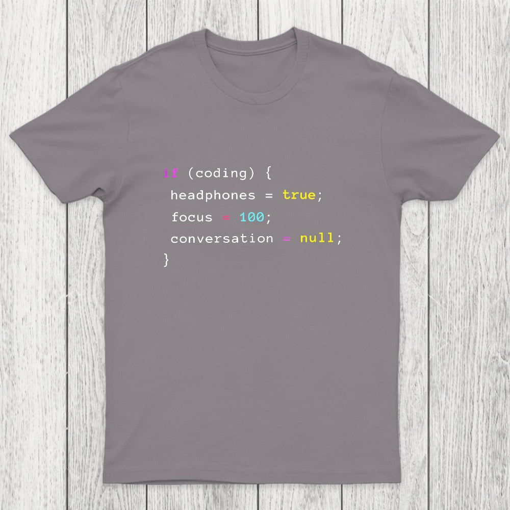 Coding With Headphones Javascript Chicluma T-Shirt