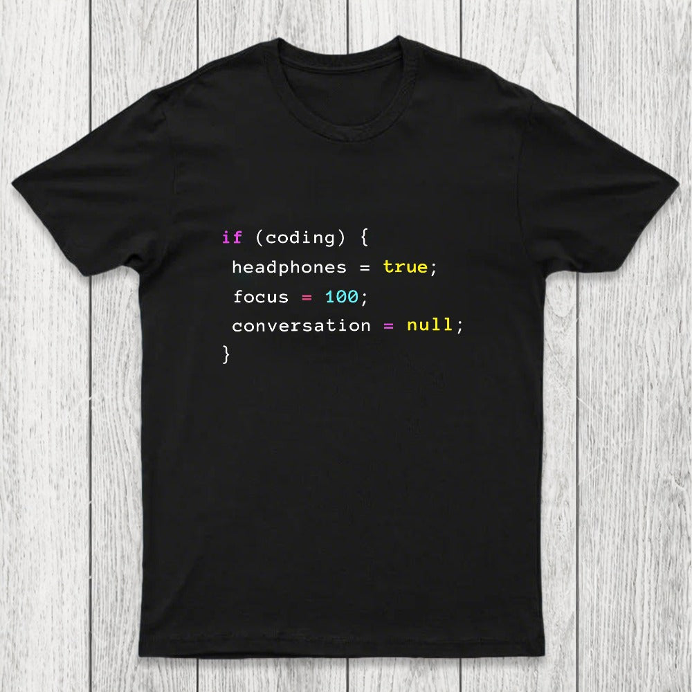 Coding With Headphones Javascript Chicluma T-Shirt