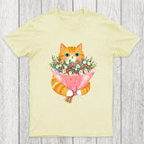 Cozy Cat Offering A Bouquet Chicluma T-Shirt