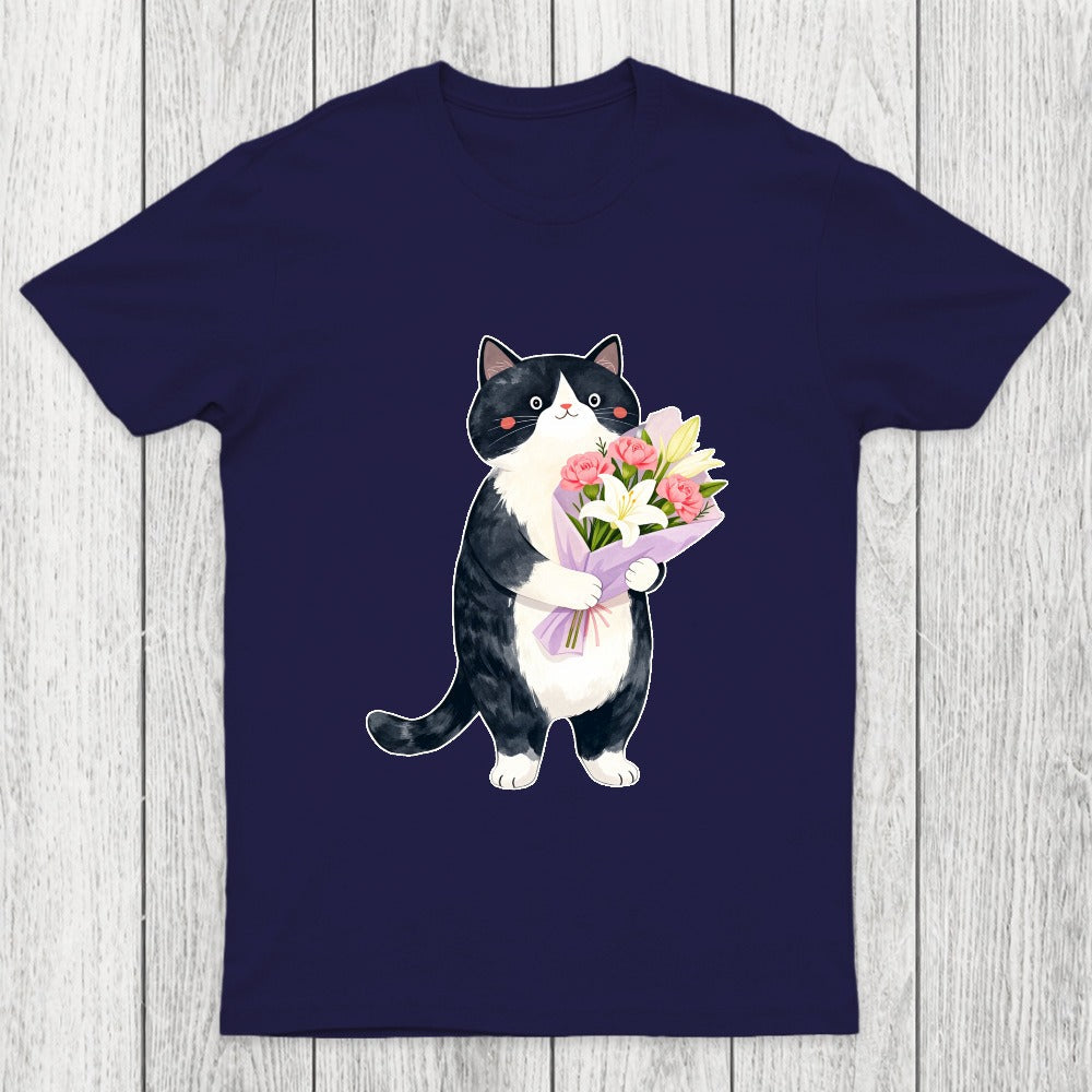 Sweet Cat Delivers Flowers Chicluma T-Shirt