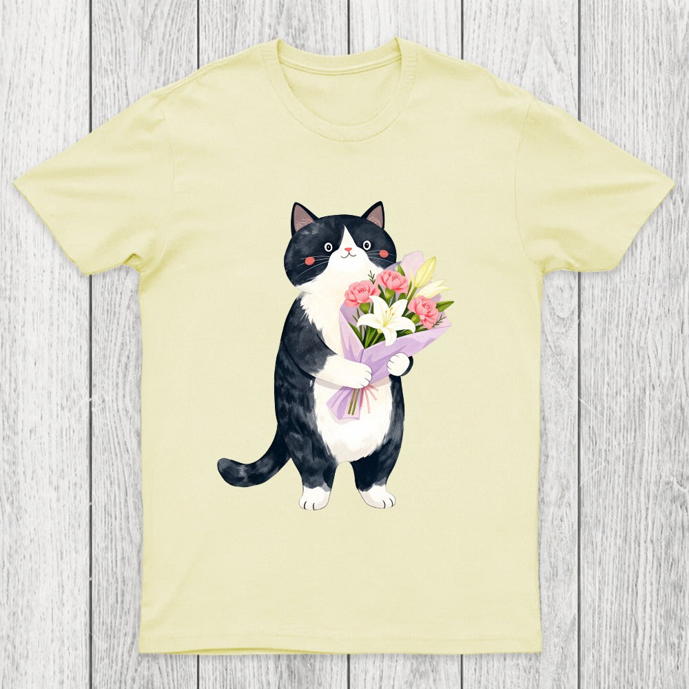 Sweet Cat Delivers Flowers Chicluma T-Shirt