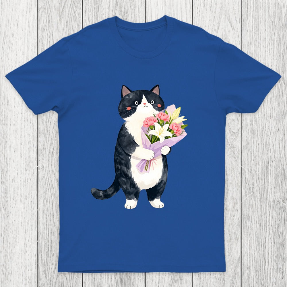 Sweet Cat Delivers Flowers Chicluma T-Shirt