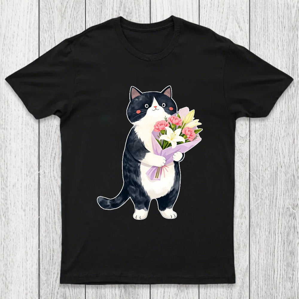 Sweet Cat Delivers Flowers Chicluma T-Shirt