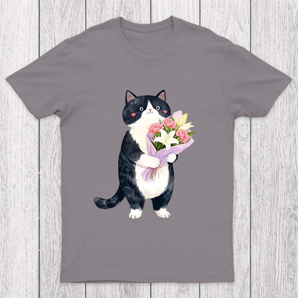 Sweet Cat Delivers Flowers Chicluma T-Shirt