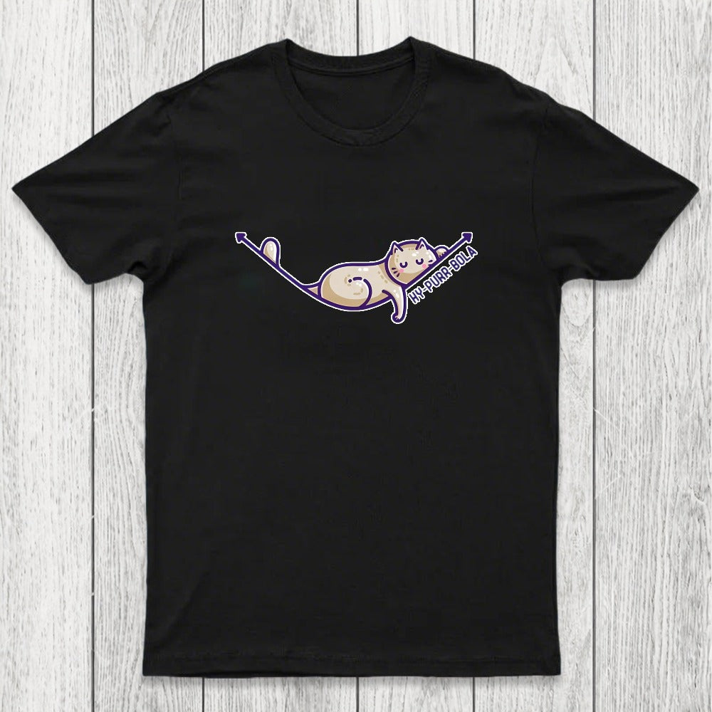 Hy-purr-bola Hyperbola Maths Cat Pun Chicluma T-Shirt