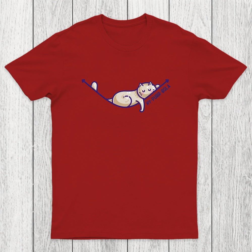 Hy-purr-bola Hyperbola Maths Cat Pun Chicluma T-Shirt