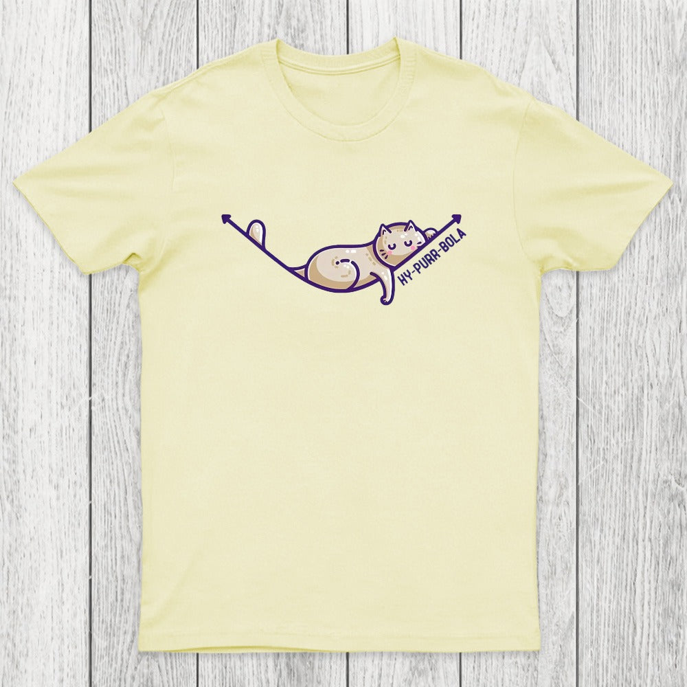 Hy-purr-bola Hyperbola Maths Cat Pun Chicluma T-Shirt