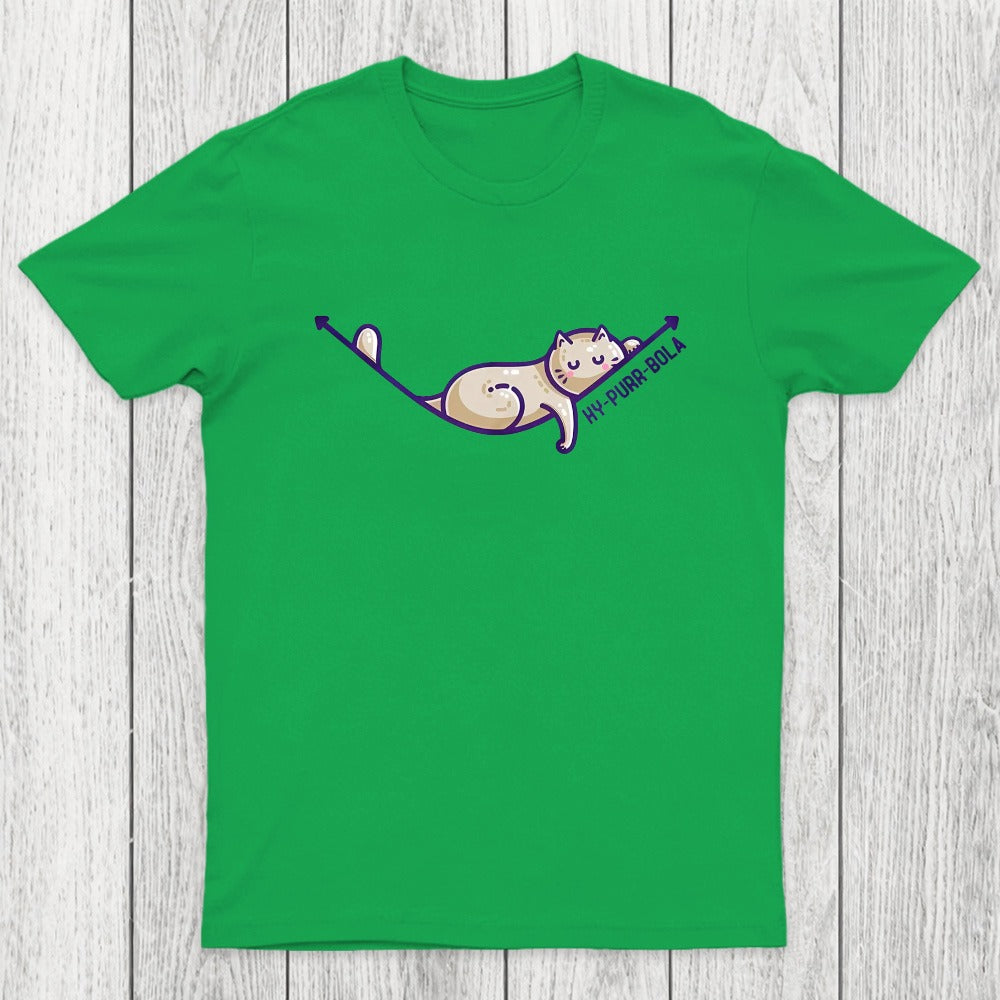 Hy-purr-bola Hyperbola Maths Cat Pun Chicluma T-Shirt