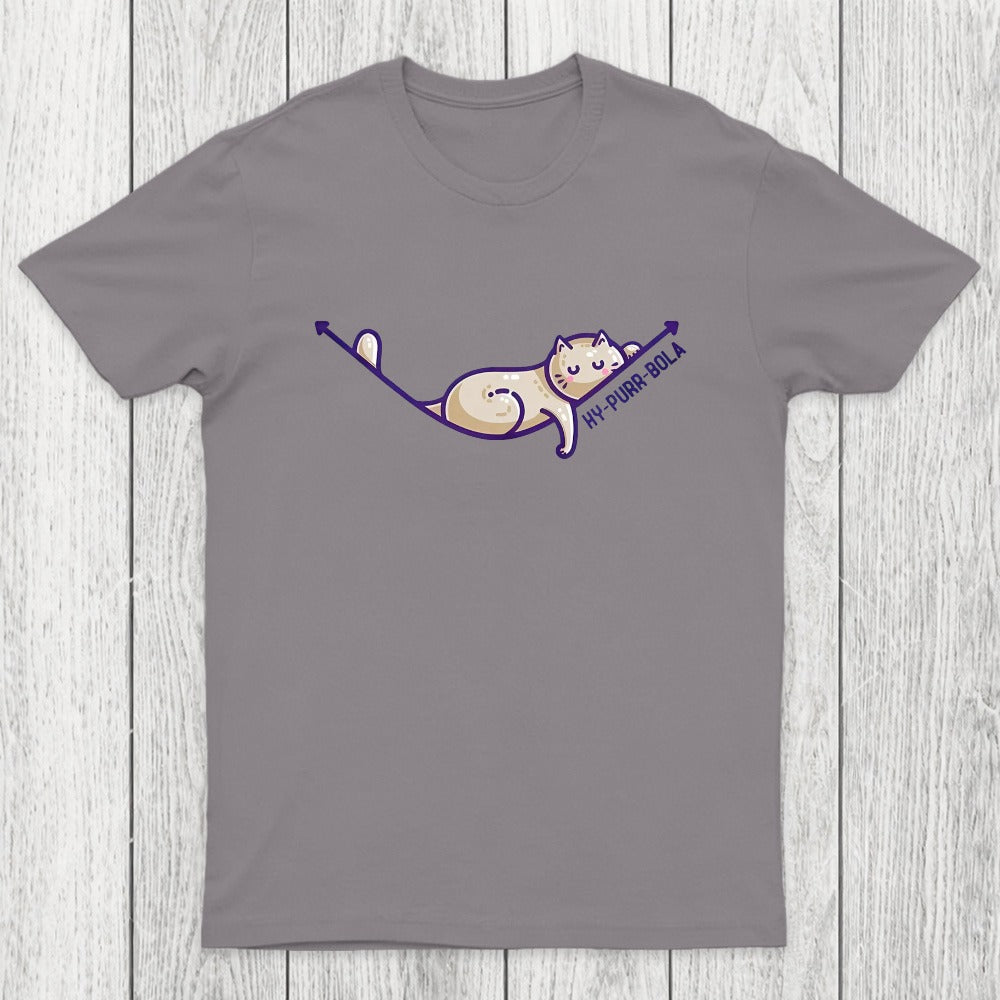 Hy-purr-bola Hyperbola Maths Cat Pun Chicluma T-Shirt