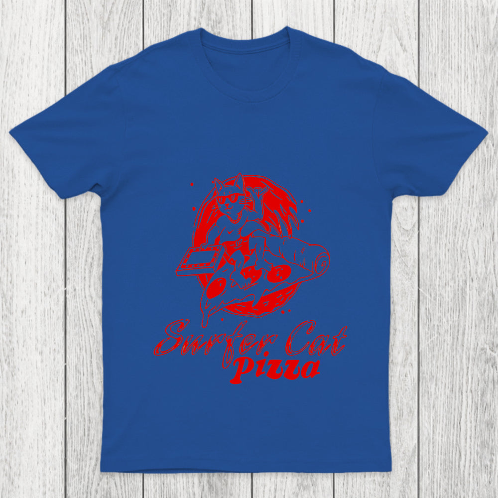 Surfer Cat Pizza Chicluma T Shirt